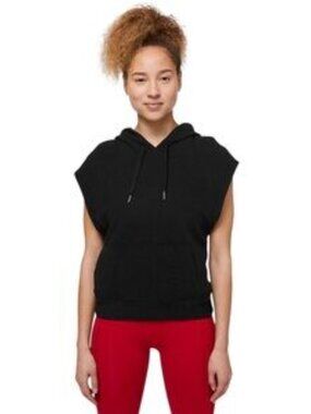 Lululemon Easy Going Sleeveless Hoodie Size 10 Black